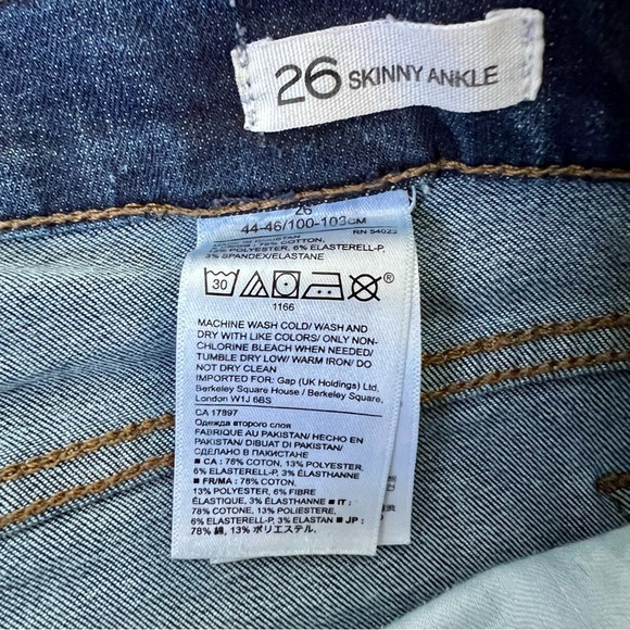 BANANA REPUBLIC Skinny Ankle Blue Jeans—SZ. 26 - Picture 8 of 13